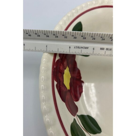 Blue Ridge Pottery Oval Serving Bowl Pom Pom Hand Painted Countrycore USA Vtg - Picture 4 of 4